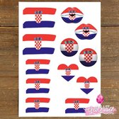 GetGlitterBaby - Plak Tattoos Voetbal / Tijdelijke Tattoo Sticker / Nep Tatoeage / Gezicht en Lichaam Schmink Versiering - Kroatië / Kroatische Vlag / Croatia