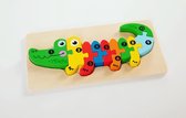 Heppiedepeppie Kids-Kinderpuzzel-Krokodil-3D-Hout