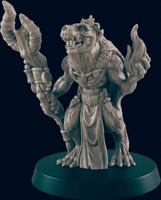 Afbeelding van het spel 3D Printed Miniature - Gnoll Shaman - Dungeons & Dragons - Beasts and Baddies KS