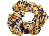 Haar accessoire Scrunchie - Meisje haarelastiekjes-Haarwokkel Handmade print Geel