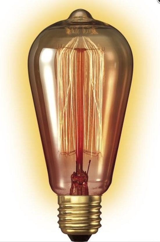 salade duidelijk neus Elektro4all Vintage Kooldraad Edison Lamp Mooi Design Peer vorm- E27 60W  2200k Warm... | bol.com
