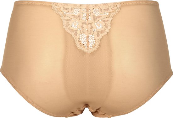 Beige broekje met een kanten detail op de achterkant.