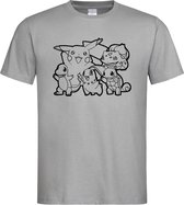 Grijs T-shirt ' Pokemon / Figuren ' Zwart maat M