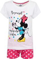 Minnie Mouse pyjama - korte mouw - maat 128 - Minnie shortama roze/wit