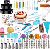 Jlslinehome - Cake versiering set XXL 375 stuks - Garneerset - Cake versieren - Spuitzakken - Rvs Spuitmondjes voor garnering - Taart decoratie set - Bakspullen - Taart versieren - Baksets - 