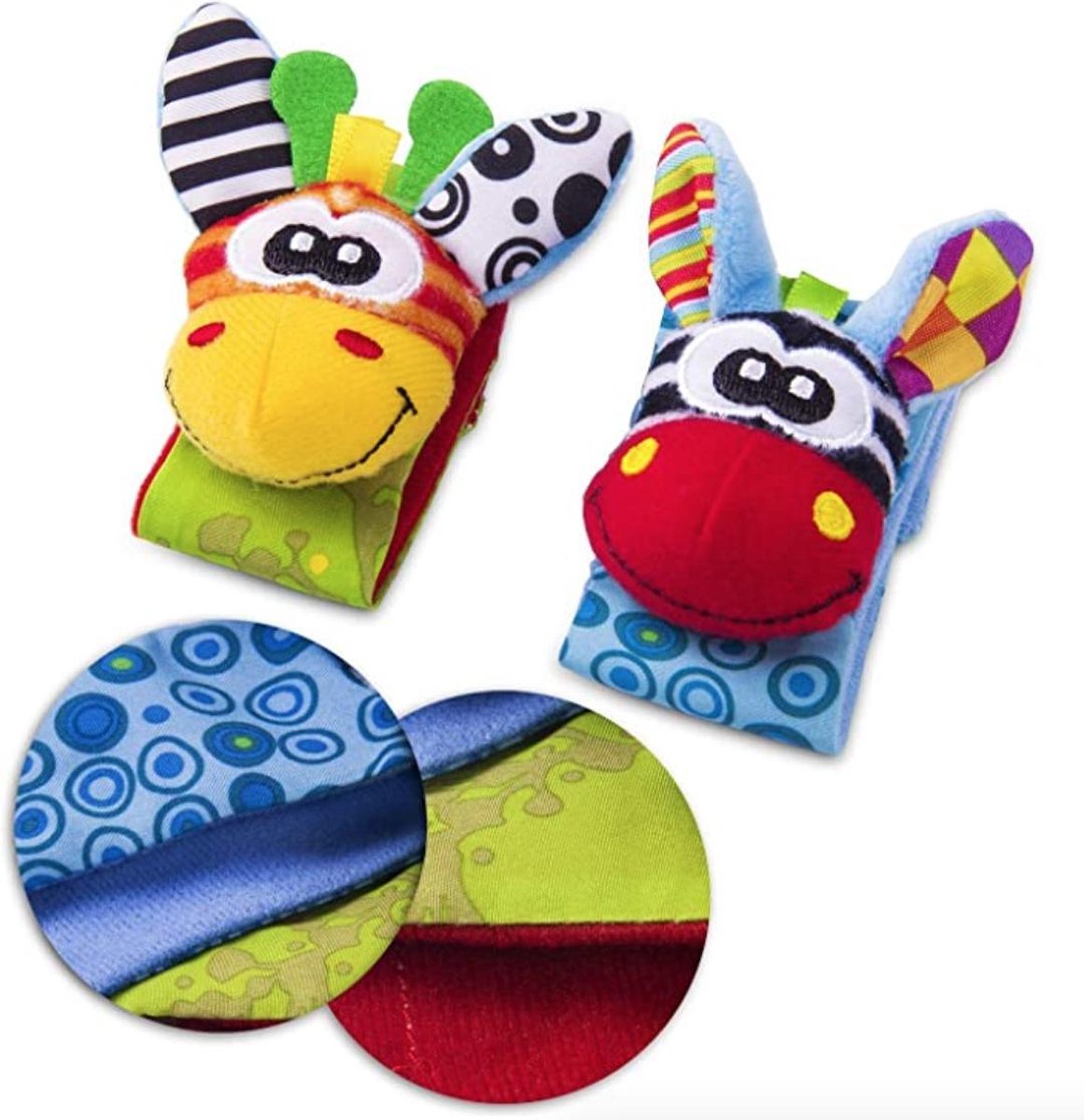 Jumalu Baby rammelaar set | Baby rammelaar sokken en rammelaar armbanden|4-delig rammelaar set | voor de allerkleinste |Pols- en Voetrammelaar set| 0 t/m 24 maanden — afbeelding 3
