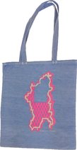 Anha'Lore Designs - Bessie - Katoenen Tote bag -  Lichtblauwe jeanslook