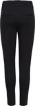 Zwarte broek met een elastische tailleband, twee achterzakken en een rechte pasvorm.