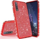 Samsung Galaxy A72 Back Cover Telefoonhoesje | Glitter | Rood | TPU Hoesje