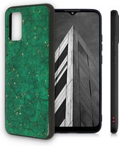 HB Hoesje Geschikt voor Samsung Galaxy A32 5G met Marmer Groen Print - Siliconen Back Cover