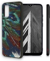 HB Hoesje Geschikt voor Samsung Galaxy A32 4G met Veren Print - Siliconen Back Cover