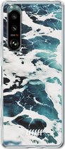 6F hoesje - geschikt voor Sony Xperia 5 III -  Transparant TPU Case - Waves #ffffff