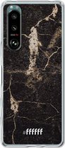 6F hoesje - geschikt voor Sony Xperia 5 III -  Transparant TPU Case - Dark Golden Marble #ffffff