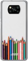 6F hoesje - geschikt voor Xiaomi Poco X3 Pro -  Transparant TPU Case - Pencils #ffffff