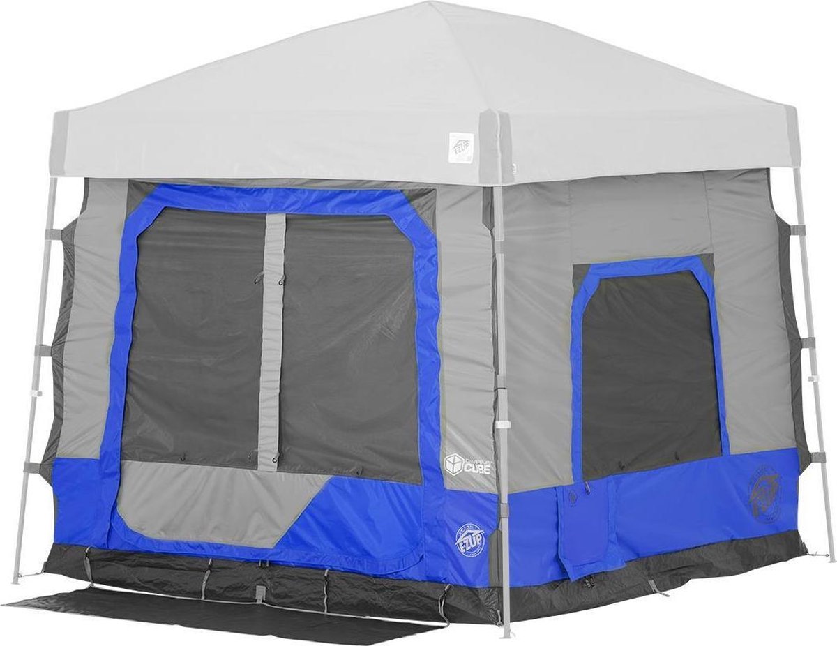 E-Z UP - Camping Cube 6.4 - Royal Blue en Grijs - E-Z UP tent niet inbegrepen!