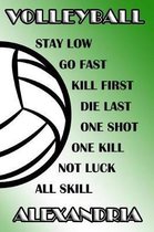 Volleyball Stay Low Go Fast Kill First Die Last One Shot One Kill Not Luck All Skill Alexandria