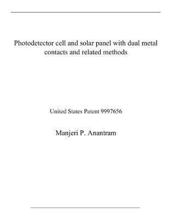 Photodetector cell and solar panel with dual metal contacts and related