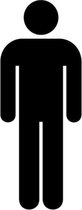 Heren Toilet Symbool Deursticker - Wc Sticker - Toilet Sticker - Decoratie - Kantoor Accessoires - Kantoorinrichting - 4 x 10 cm - Zwart
