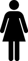 Dames Toilet Symbool Deursticker - Wc Sticker - Toilet Sticker - Decoratie - Kantoor Accessoires - Kantoorinrichting - 4.5 x 10 cm - Zwart