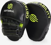 Sanabul Essential Curved Punch Mitts - zwart, groen - standaardmaat