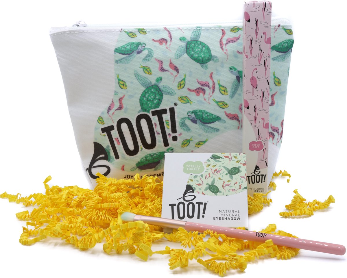 Goedkoopste TOOT! Natuurlijke Kinder Make up Set - Schildpad - Oogschaduw, Kwast, Make up Tasje