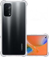 Hoes Geschikt voor OPPO A74 5G Hoesje Siliconen Cover Shock Proof Back Case Shockproof Hoes - Transparant