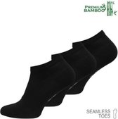 Unisex sneaker sokken - Vincent Creation - super zachte comfortabele BAMBOE-sokken - verpakt per 3 paar - zwart - MAAT 35/38