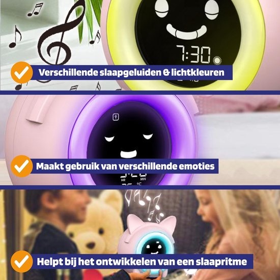 Ava Kinderwekker - Slaaptrainer Kinderen - Digitaal - Met Ring Lamp - Slaapwekker - 8 Slaapgeluiden van TechGenics — afbeelding 4