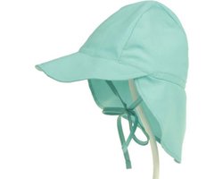Schattige Vakantie Zonnehoed nekflap Groen – Zomerhoedje met strikbandje | Baby – Peuter – Kinderen | 2 – 5 jaar | UV Werend | Verstelbaar | Zonneklep – Nek Beschermd | Strandhoedje - Zomer Accessoire | Voor op de fiets of onderweg! | DH Collection