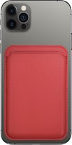 Geschikt voor iPhone 12 & 13 Serie magnetische ring Pasjeshouder - Rood - Magnetische Kaarthouder