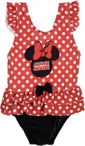 Disney Minnie Mouse badpak - baby/peuter - polkadots - rood/zwart - maat 80 (18 maanden)