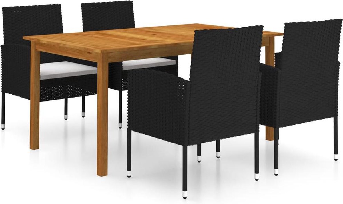 Vidaxl Tuinset Zwart Eetset