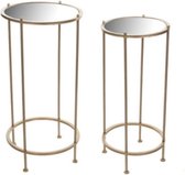 Mica Decorations Bijzettafel goud met spiegel sel van 2 , H66 x D 32cm