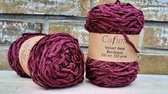 Cafune Velvet - Bordeaux - 4 mm - Breien - Haken - Weven