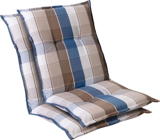 blumfeldt Prato Set de 2 coussin de jardin - coussin de chaise - coussin d'assise - chaise de jardin à dossier bas - 50 x 100 x 8 cm - polyester résistant aux UV