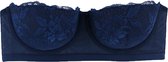 Viuma Vrouw Marineblauw 468661 Strapless Beha Bloemen Design Kanten Zachte push up Bh Dagelijks Comfort Hoogwaardig Kwaliteit