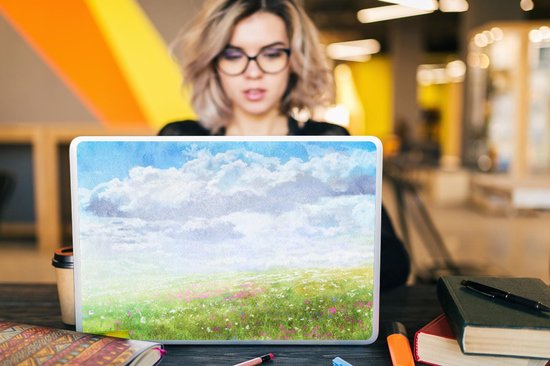 Autocollant pour ordinateur portable - 17,3 pouces - Aquarelle - Fleurs - Paysage - 40x30cm - Autocollants pour ordinateur portable - Peau pour ordinateur portable - Couverture