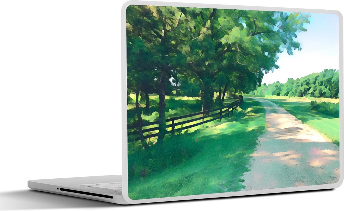 Laptop sticker - 17.3 inch - Zomer - Schilderij - Aquarel - 40x30cm - Laptopstickers - Laptop skin - Cover