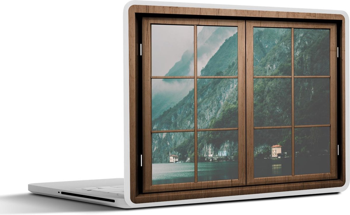 Laptop sticker - 14 inch - Doorkijk - Natuur - Groen - 32x5x23x5cm - Laptopstickers - Laptop skin - Cover
