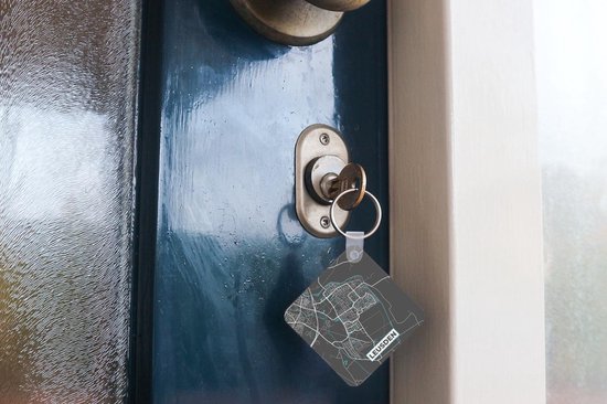 Porte-clés - City Map - Leusden - Grijs - Blauw - Plastique - Carte