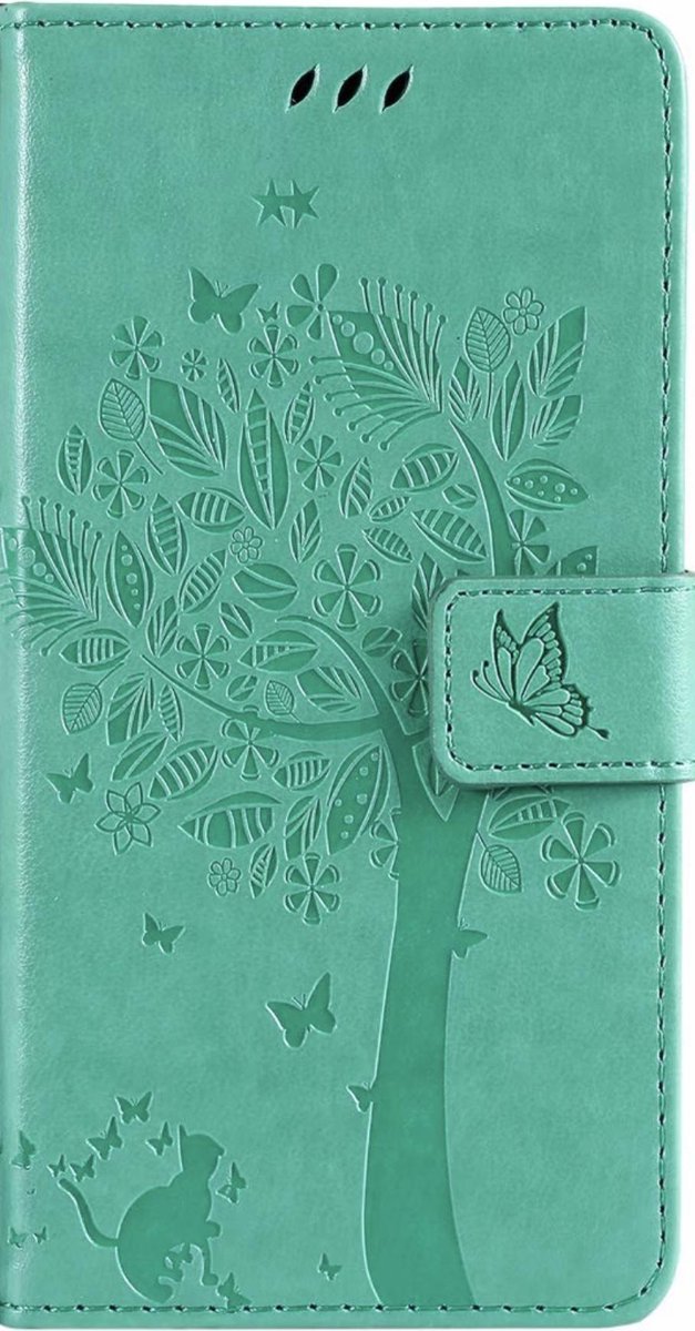 Geschikt voor Samsung Galaxy A52 Bookcase - Groen - Bloemen - Portemonnee Hoesje