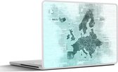 Laptop sticker - 13.3 inch - Kaart Europa - Krant - Blauw - 31x22,5cm - Laptopstickers - Laptop skin - Cover