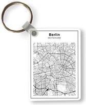 Sleutelhanger - Stadskaart - Zwart Wit - Berlijn - Uitdeelcadeautjes - Plastic
