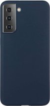 Solid hoesje Geschikt voor: Samsung Galaxy S21 Soft Touch Liquid Silicone Flexible TPU Rubber - Oxford Blauw