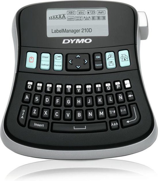 DYMO LabelManager 210D-labelprinterkit | Draagbare labelmaker met QWERTY-toetsenbord | met zwart-witte D1-labels van 12 mm en een draagkoffer - DYMO