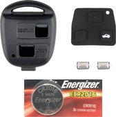 Auto sleutelbehuizing 2 knoppen met Rubber pad en Microschakelaars + Batterij CR2016 geschikt voor Toyota sleutel / Toyota Yaris/ Camry / Rav4 / Corolla / Prado / Tarago / Land Cru