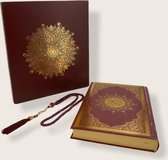 Meliksah Koran set met Tesbih in kartonnen doos Bordeaux