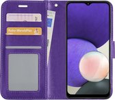 Samsung Galaxy A22 4G Hoes Bookcase Paars - Flipcase Paars - Samsung A22 4G Book Cover - Samsung Galaxy A22 4G Hoesje Paars