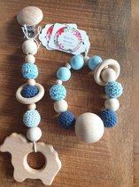 Speelkoord blauw schaap inclusief speel/bijtring