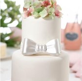 Elegante stenen bruidstaart topper White Bow bruidstaart - trouwen - huwelijk - taart